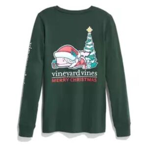 vineyard vines-XS-green-Merry Christmas L/S, graphic T-shirt.Mrs. Claus whale